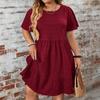 European & American Plus Size Women's Summer Dress - Elastic Waist, Breathable, Concealing Design, In Stock
