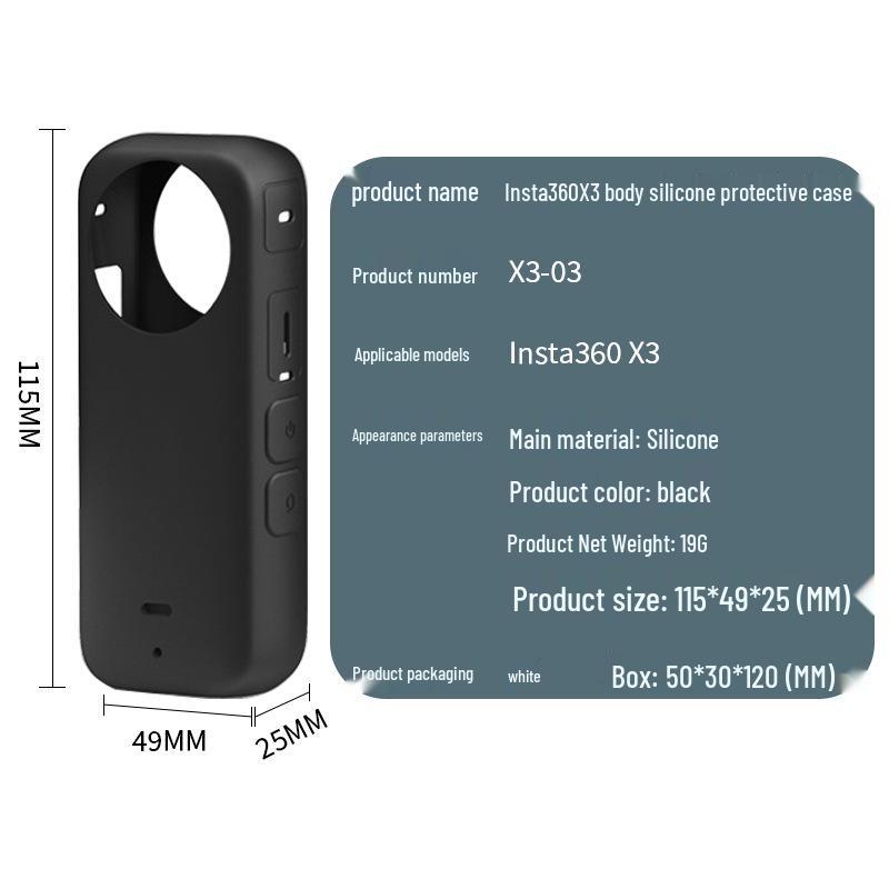 Insta360 X3/X4 Panorama-Actionkamera Objektivschutz Silikonhülle