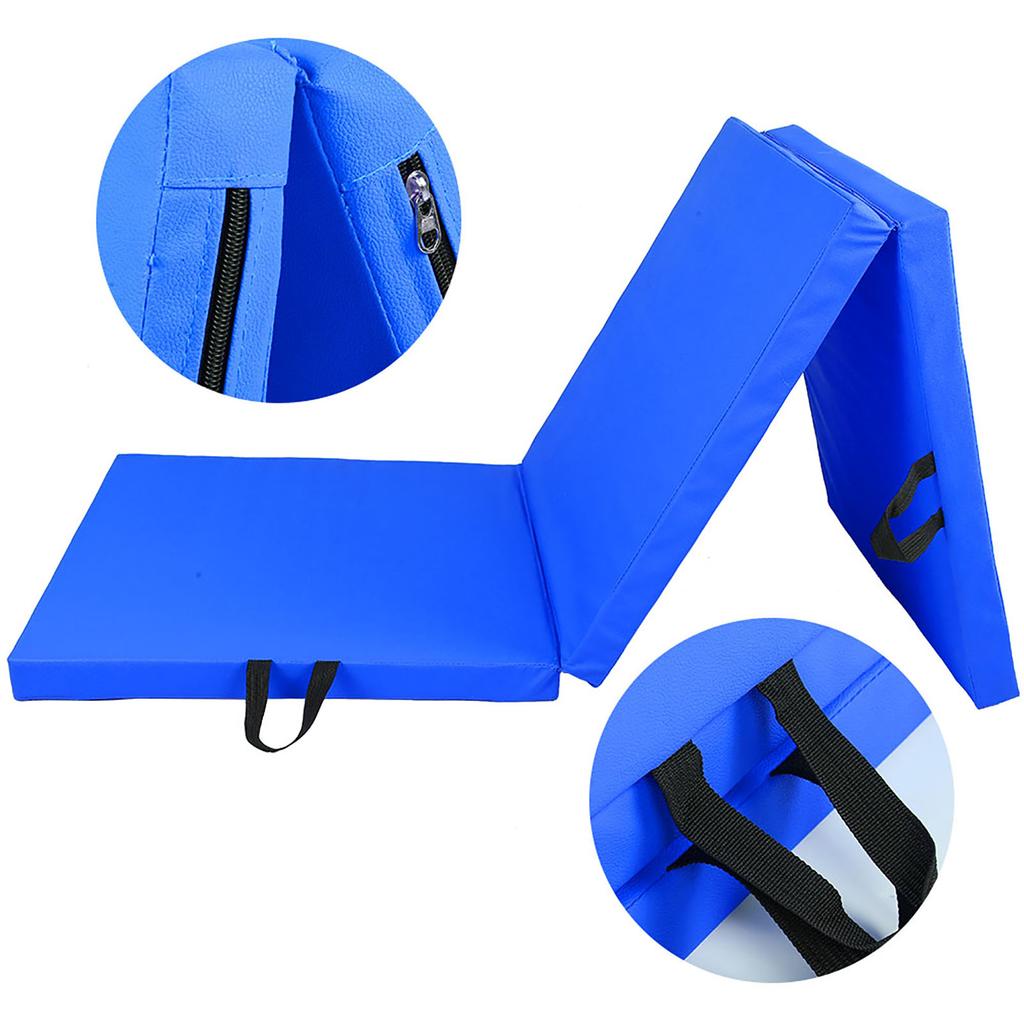 Sports Folding Gym Exercise Workout Training Child Gymnastics Dance Fitness Yoga Mat(Blue)