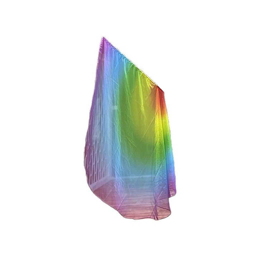 Chiffons Gradients Colorful Half Round Praise Worship Flag with Flexible Rod for Fashionable Women and Dance Enthusiasts