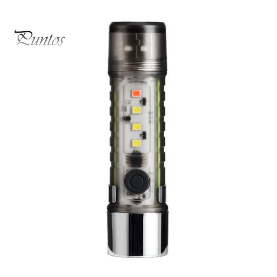 

Зовнішній міні-ліхтарик, 6 режимів, регульований високий люмен, супер-яскравий USB, перезаряджуваний, магнітний, портативний, кемпінг, ручний спалах для піших прогулянок чорний