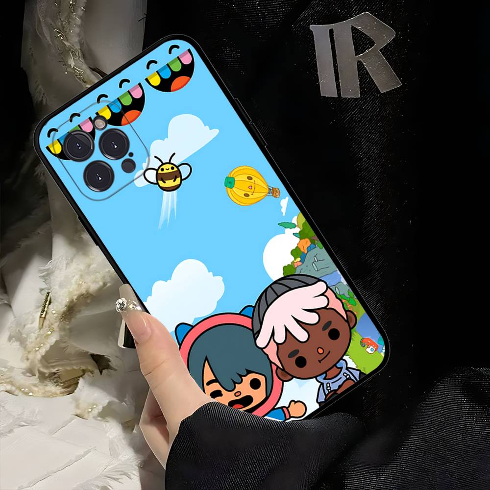 

Toca Boca Toca Life World Phone Case For IPhone 17 16 15 14 13 12 11 Pro Max Plus Mini Soft Black Cover iPhone 17