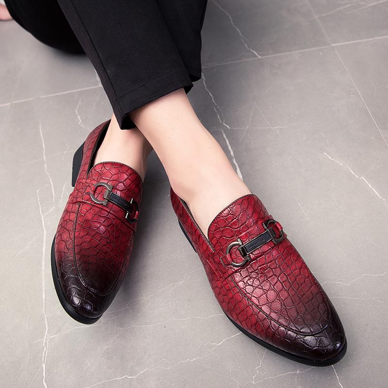 

Мужские мокасины в уличном стиле, винно-красные классические туфли, формальные деловые свадебные платья, блейзеры для выпускного, смокинги, праздничные туфли, большой размер EU:46 красный