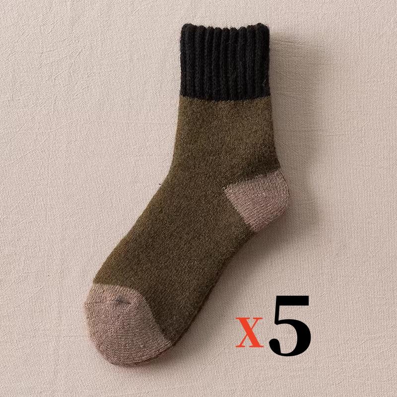 5Pairs/Lot Winter Warm Men's Woman Socks Super Thick Wool Solid Socks Merino Wool  Keep Warm Cold Resistant Snow Socks EU38-46