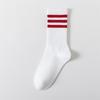 Drei-Streifen Sport Laufsocken, Herrensocken, Gestreifte College Lange Socken, Frotteesocken