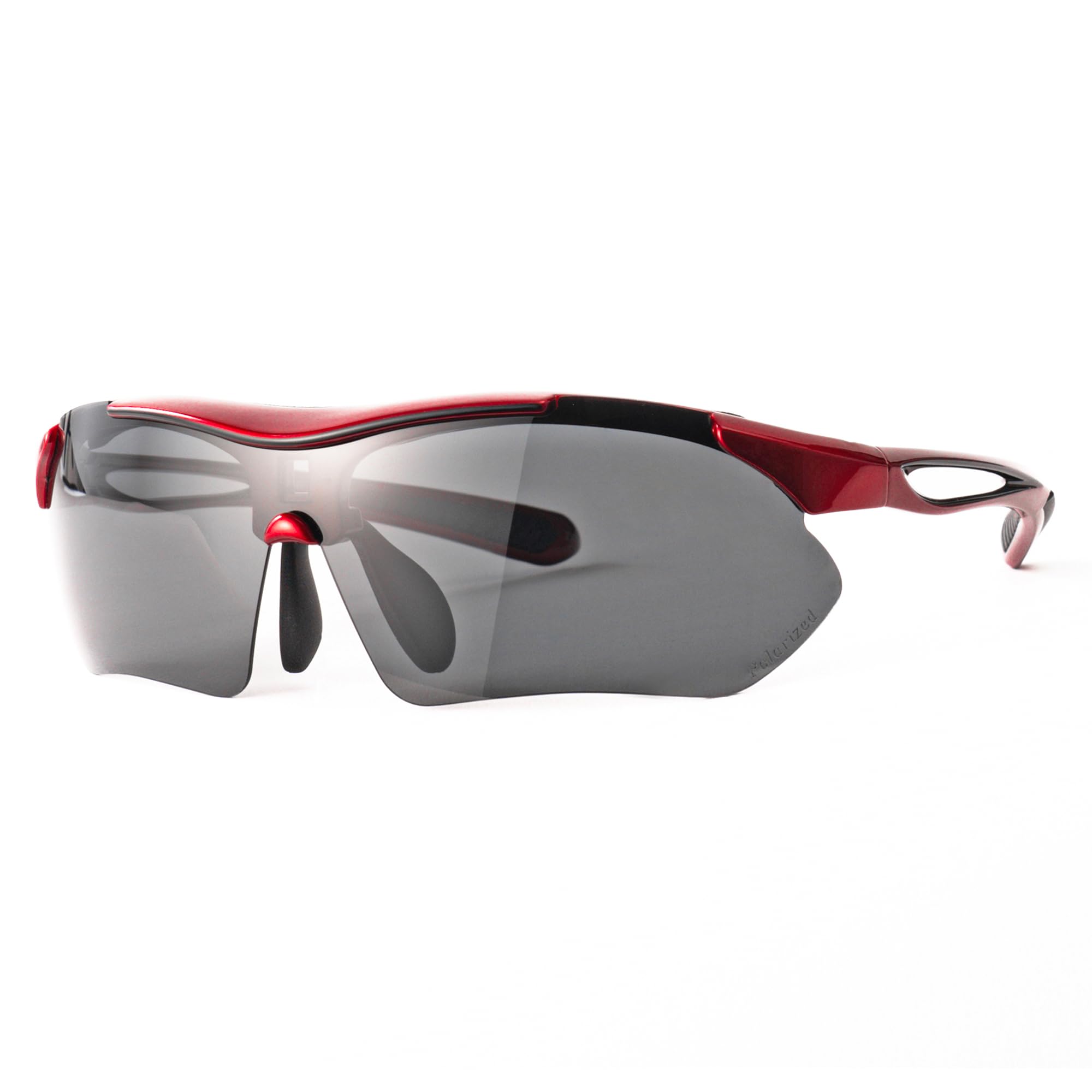 

Polarized Sports Sunglasses with UV Smoke UV400 A-Fit Men s Protection, Lenses, Protection, Red/Black, AF-7001HSM-C5