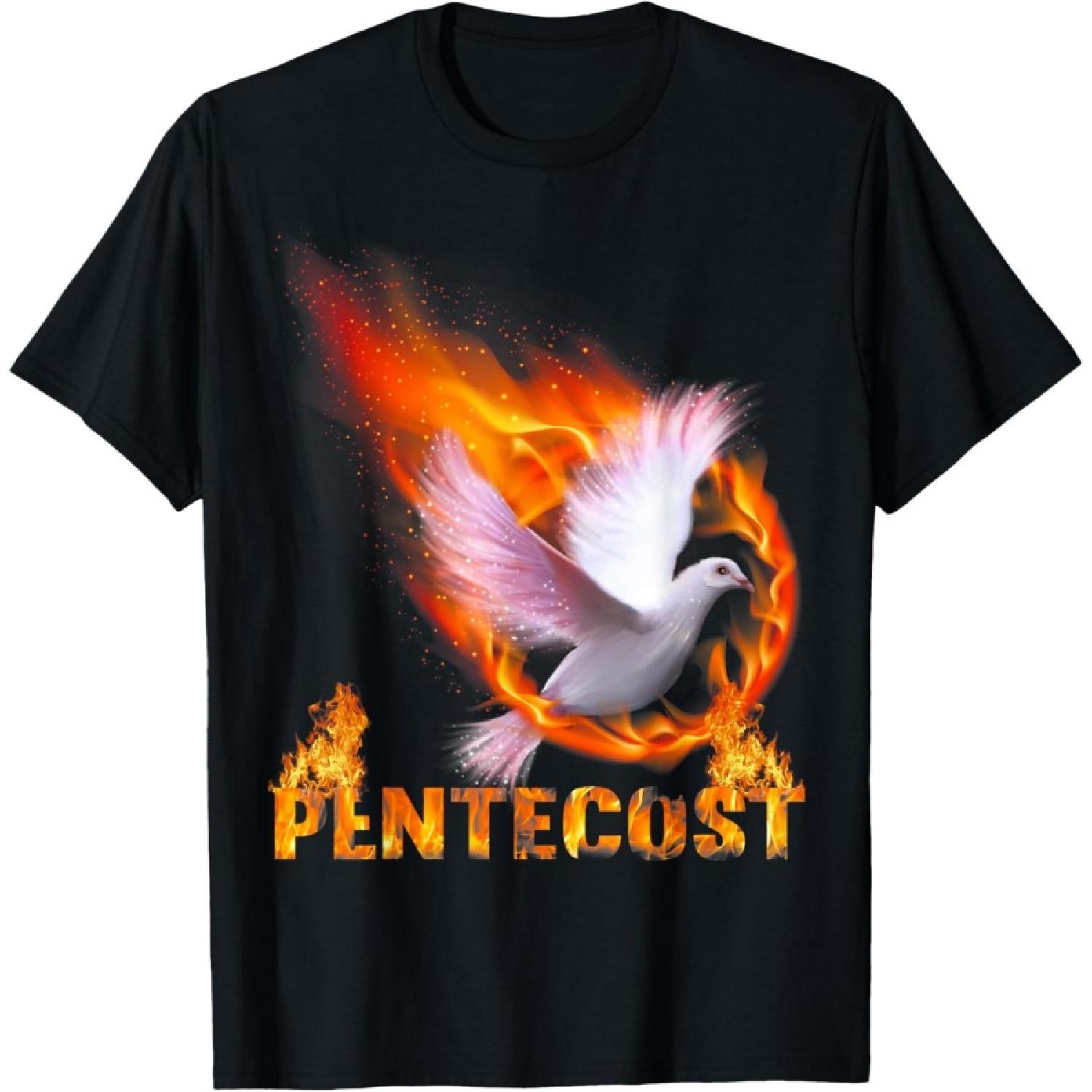 Пятидесятница Голуби Огонь Пламя Святой Дух Католическая Футболка S