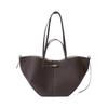 Nouveau Sac Cabas Marron Foncé Motif Litchi pour Femme Grande Capacité Sac d'Épaule pour Trajet Sac à Main Léger Coque