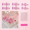 30-Piece Pink Gradient 3D Water Drop Nail Art Stickers - Hot Selling Niche Wearable Nails