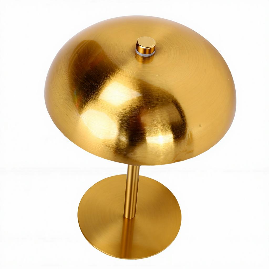 Table Lamp 3W 3 Color Temperatures Stepless Dimmable Touch Control Rechargeable Metal Mushroom Lamp for Bedside