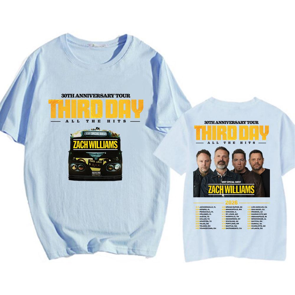 Third Day 30th Anniversary Tour 2026 T-shirt All The Hits Rock Band Fashion Tshirts Short Sleeve Cotton Male T Shirt O-neck Tees