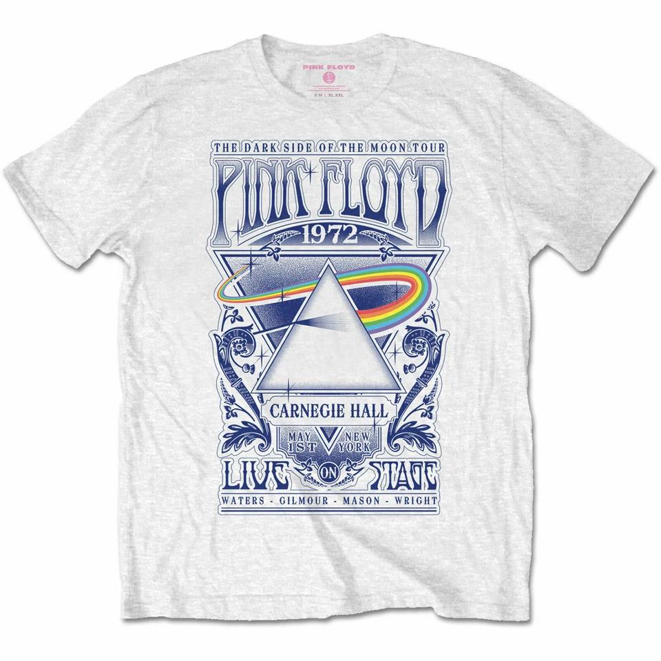 

Officially WHITE PINK FLOYD T Shirt Carnegie Hall 1972 Licensed Mens Black 4XL