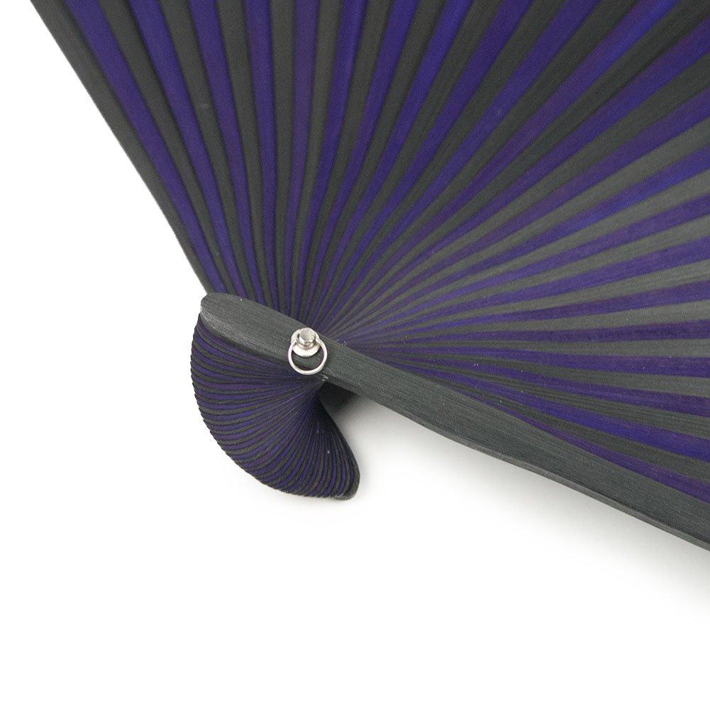 Pure Silk Folding Bamboo Set Fan [KYOETSU] [Kyoetsu] Fan, Plain, 2-Color Black, 2-Piece (Folding Fan, Case) Women's (13)