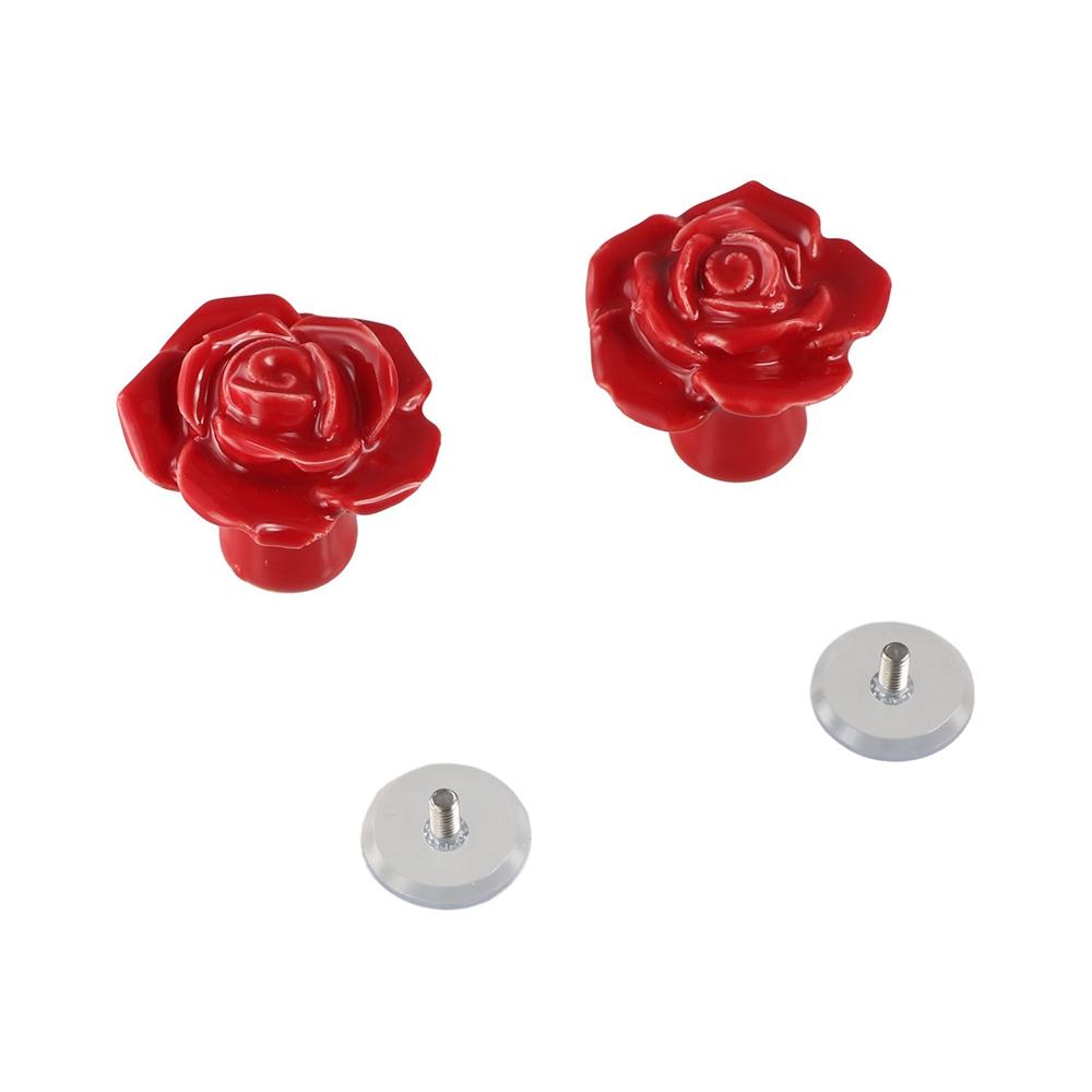 

Rose Shape Ceramic Cabinet Knobs Single Hole Drawer Knobs Rose Flower Door Handle Cupboard 3pcs adhesive disc