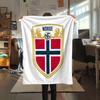 Norway Football Printed Flannel Blanket, Soft Throw for Bedroom Sofa, Washable,soccer Fan Merchandise, Great Gift.