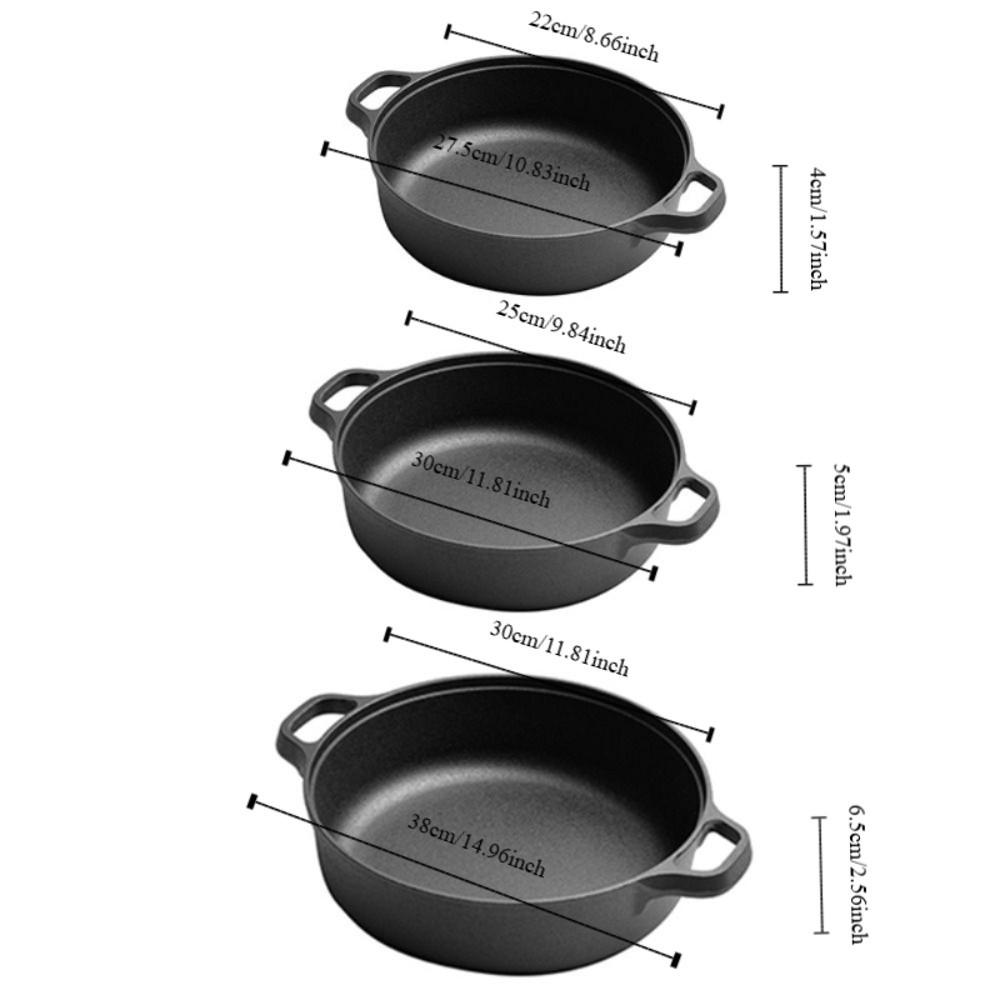Non-Stick Cast Iron Skillet Non-coated Wok Kitchen Cookware Stir-fry Pan  Outdoor