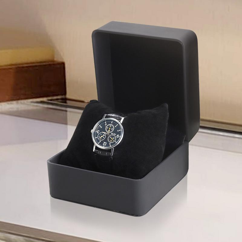 Luxury Leather Watch Storage Box Travel Single Watch Case Watch Gift Box for Anniversary Birthday Wristwatch Packaging