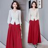 Fashion Shirt Set Women's Early Autumn New Temperament Wear Professional Wide-leg Pants Two-piece Set