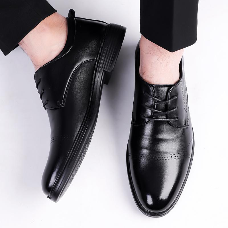Luxury Brand Male Dress Flats New Classic Men Oxfords Shoes Men Lace-Up Business Shoes All-match Male Casual Leather Footwear