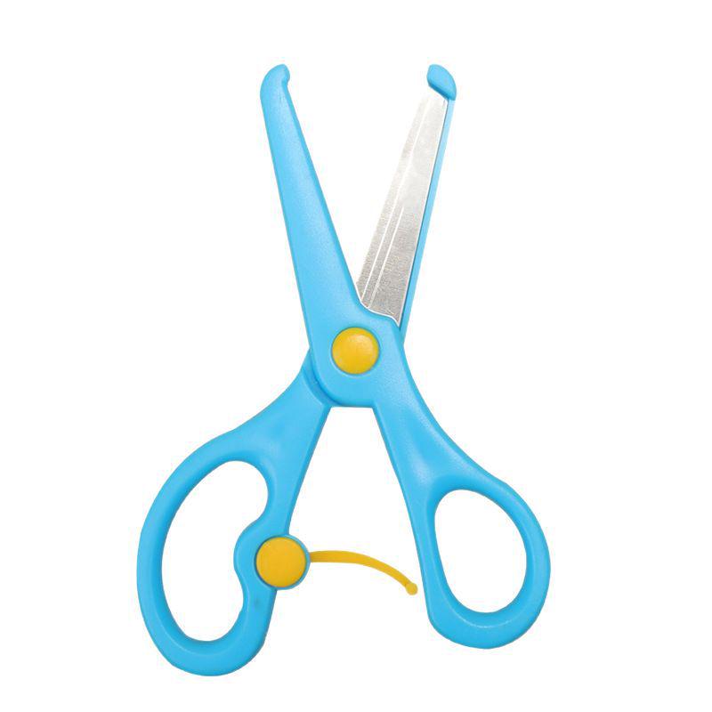 Children's Safety Scissors - Colored, Round-Head, Metal with Plastic Handles for Kindergarten Crafts.