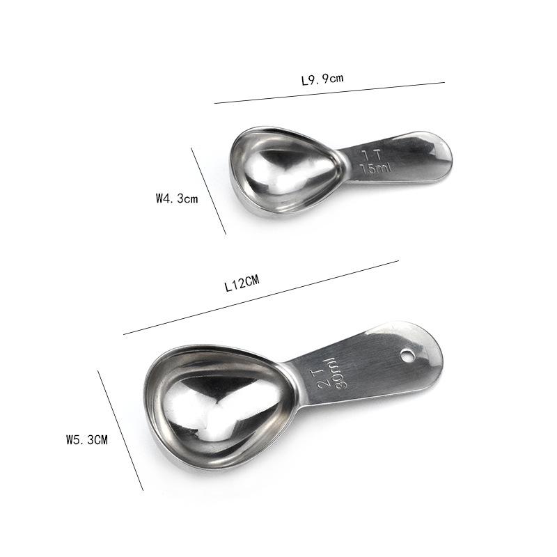 L Member Stainless Steel 15ml/30ml Measuring Spoon for Coffee, Milk Powder, and Seasoning with Scale - Baking Tool.