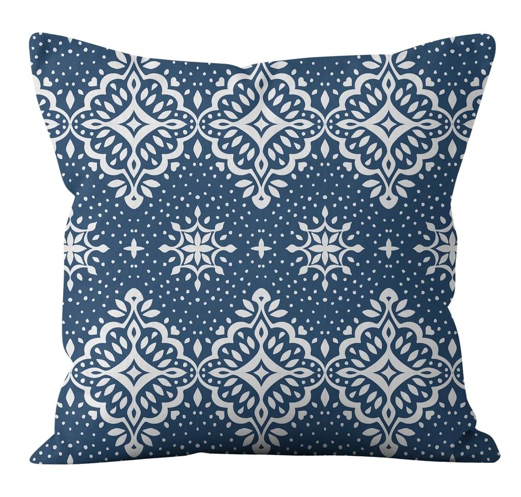 Modern Fashion Nordic Sofa Simple Cushion Cover Living Room Decoration Pillow Cover Navy Blue Geometric Pillow Cover