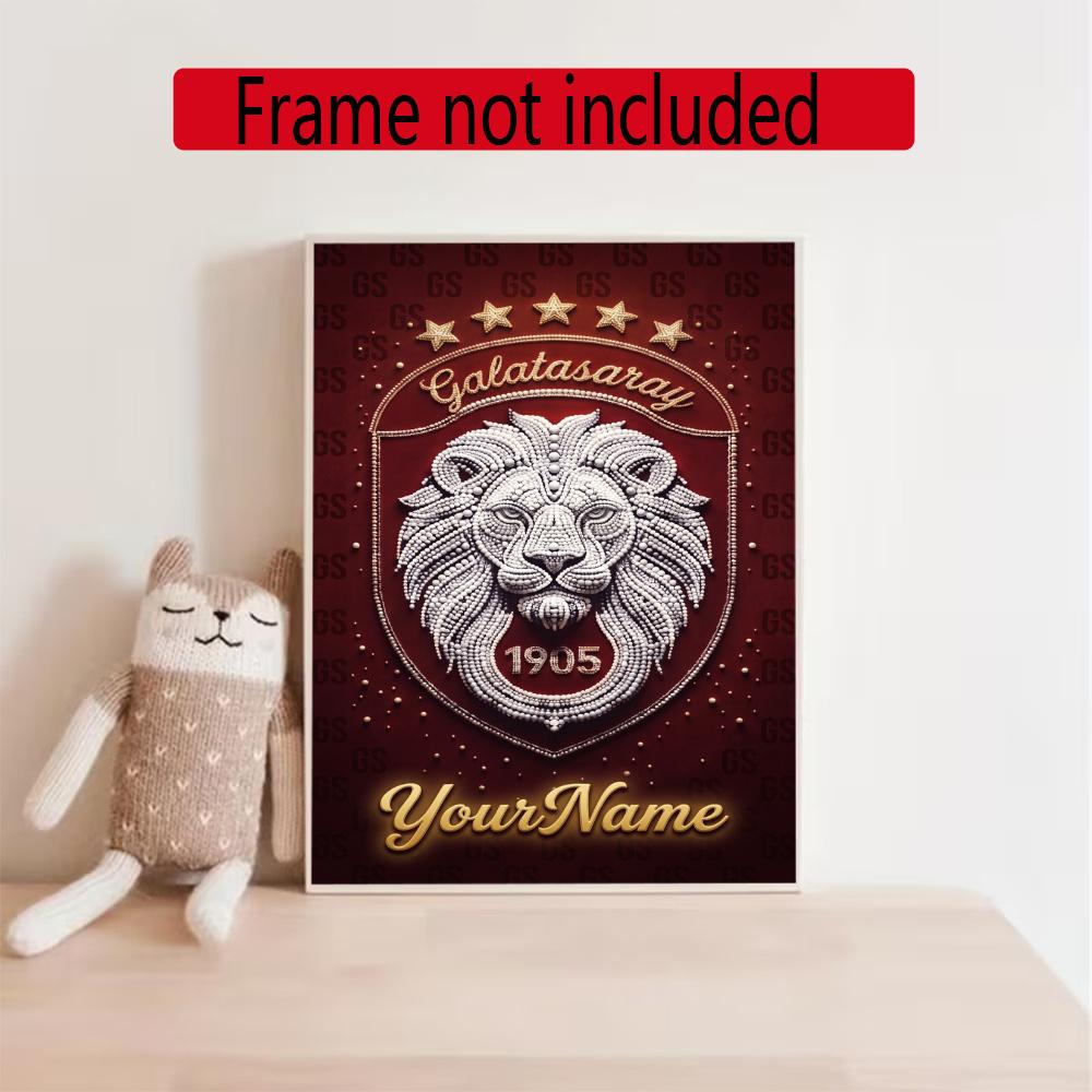 Galatasaray Personalized Name Round Diamond Painting Kit Diamond Embroidery Painting Rhinestones Mosaic Frameless Handwork Decoration Arts