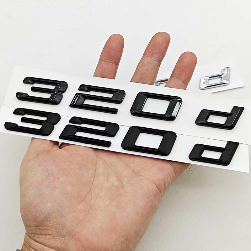 3D ABS Chrome Matte Black Car Styling Logo 320d Badge Rear Trunk Emblem Decal For BMW 3 Series 320d E34 E46 F31 Auto Accessories