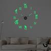 No Punching Silent Luminous DIY Wall Clock Personalized Creative Bedroom Mirror Clock Acrylic Three-dimensional Clock
