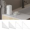 2 Piece Acrylic Shower Spatter Guard Set with Silicone Backing for Splash Reduction In Residential and Commercial Bathrooms
