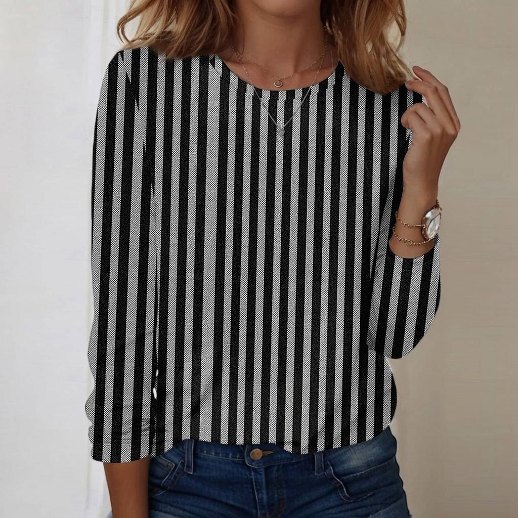 Long Sleeve Shirts For Women Cute Print Graphic Tees Blouses Casual Plus Size Basic Tops Pullover