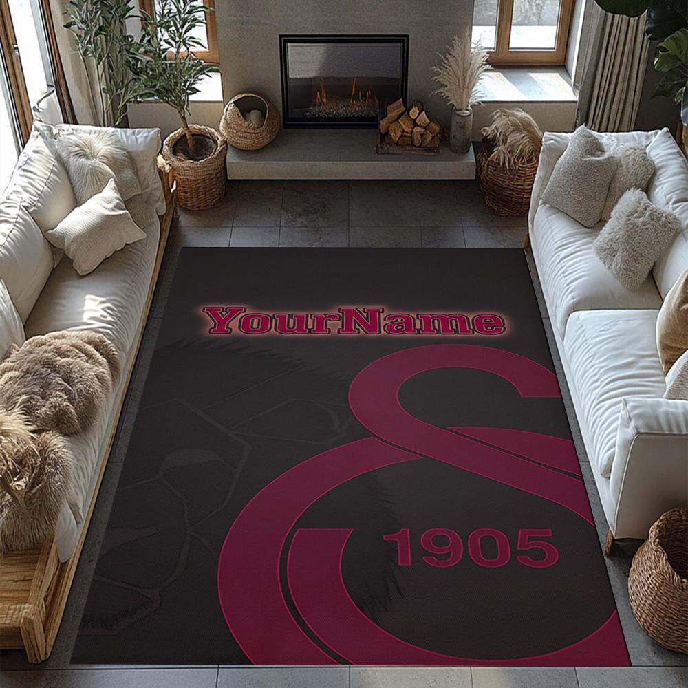 Galatasaray 315 Personalized Text Area Rug Perfect for Bedrooms Living Rooms Hallway Entryway Anti-slip Rug Office Home Decor
