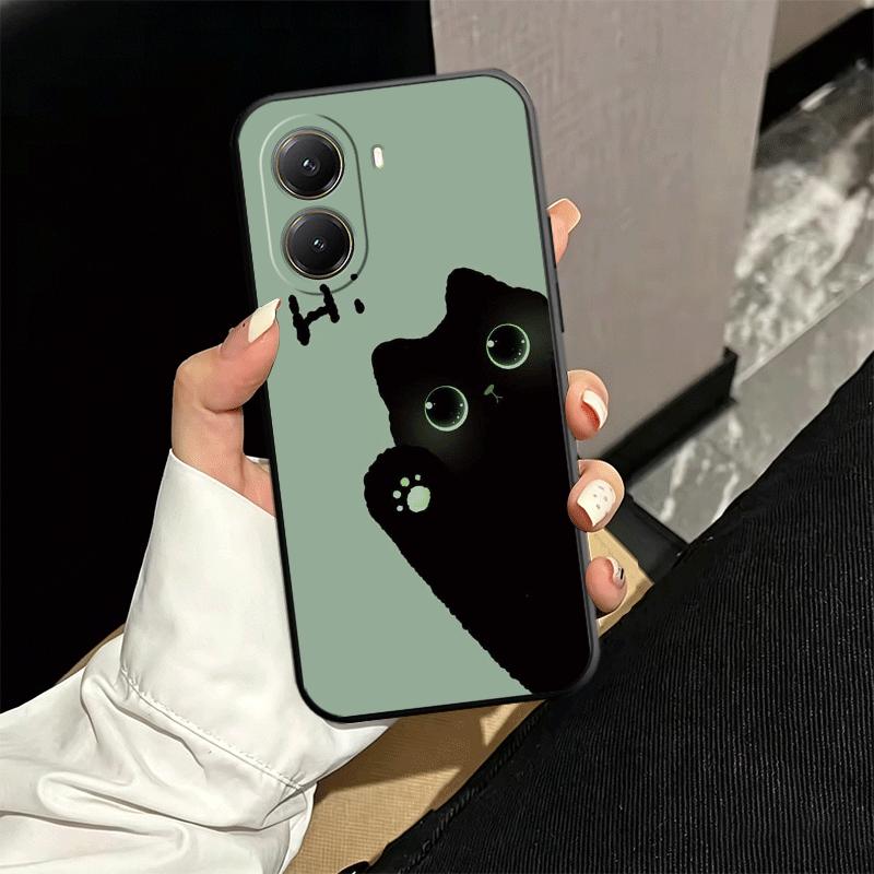 Black Cat Cartoon Cute Soft Phone Case for Xiaomi Poco X5 X6 X7 X8 Pro Max X3 F7 F8 Ultra M8 M7 M6 M5 Redmi 15 15C 14C 13C 12C X