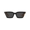 Burberry Contrast Temples Acetate Irregular Sunglasses Women's Black