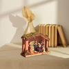 62KD Festive Nativity Manger Scene Resins Birth Statue Figurine Table Decoration for Christmas Celebration