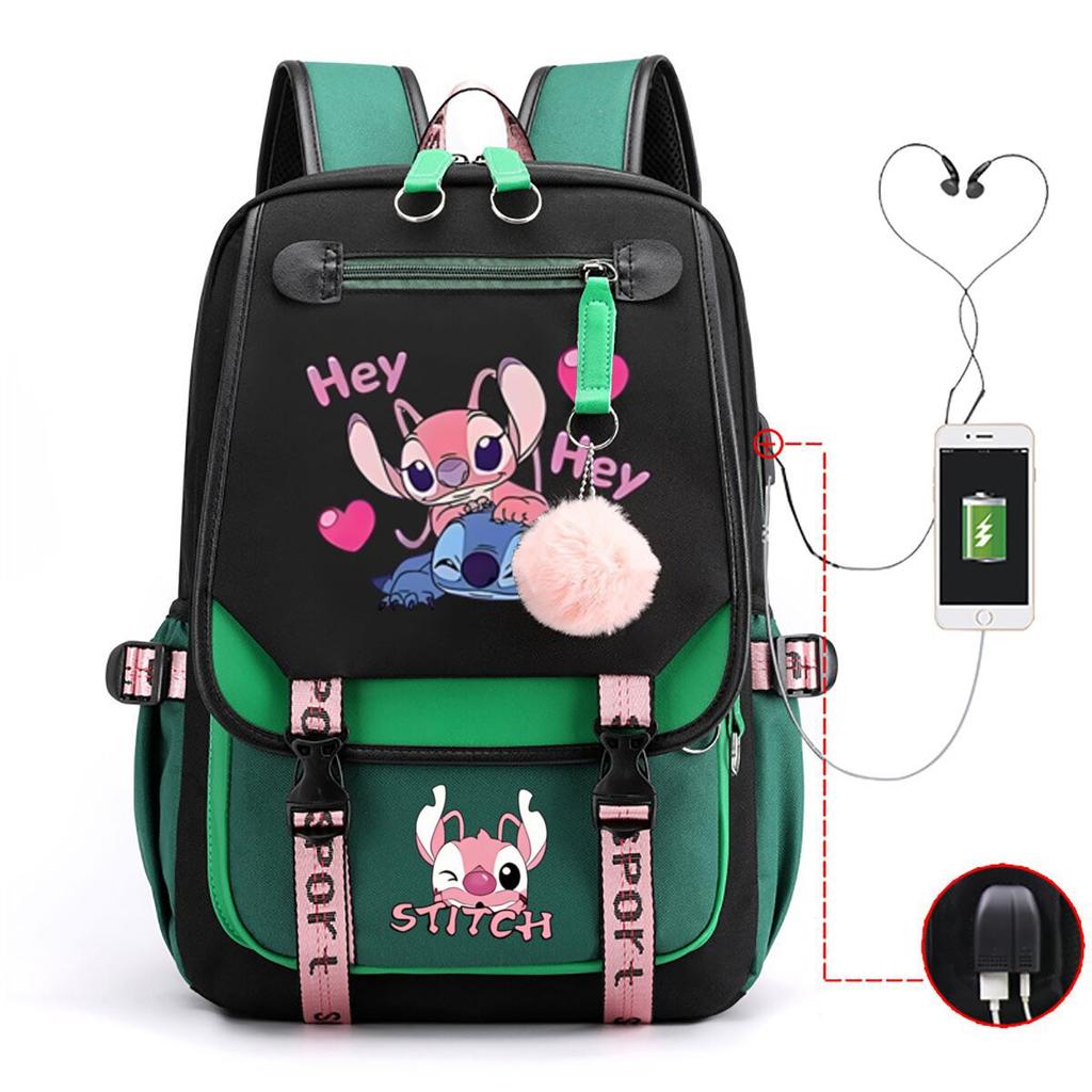 Children'S School Bag Contrasting Color Neutral Backpack Animation Printing Primary And Secondary School Students