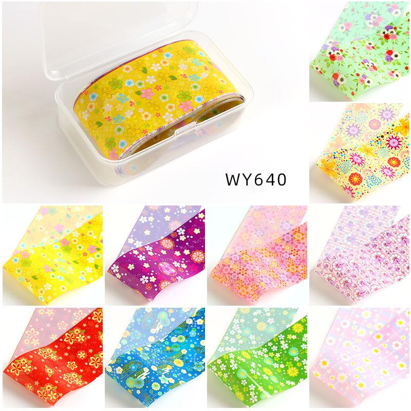 

10 шт./кор. 4*50 см фольга для ногтей Butterflyl цветок переводные наклейки для ногтей наклейки для украшения дизайна ногтей