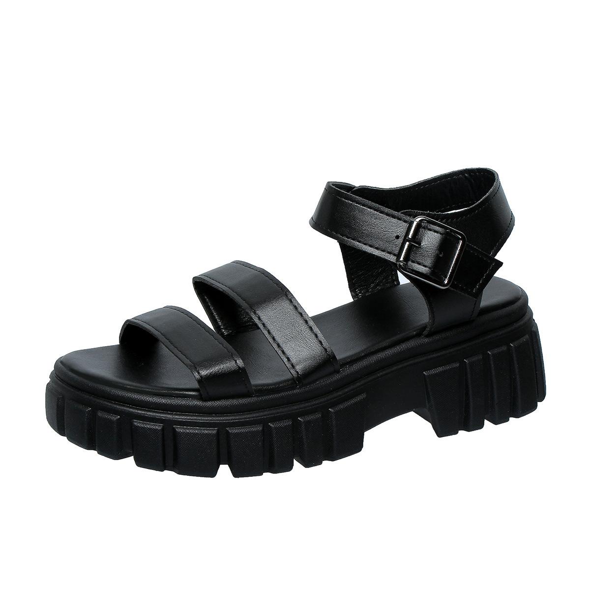 

Лето 2025 года, новые женские босоножки на платформе с надписью «muffin», однотонные, с пряжкой в виде одного слова, с повседневными босоножками на высоком каблуке 43 чёрный