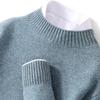 Herren Verdickter Kaschmir Pullover - Halber Rollkragen, 100% Reine Wolle, Große Größen, Lockerer Strick für Herbst und Winter.