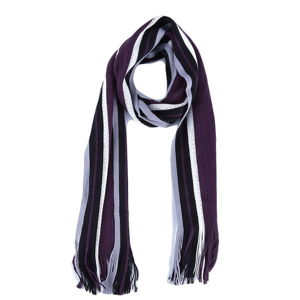 Fashion Thick Tassel Stole Neck Wrap Neck Cashmere Men Striped Scarf Warm Soft Winter Long Shawl