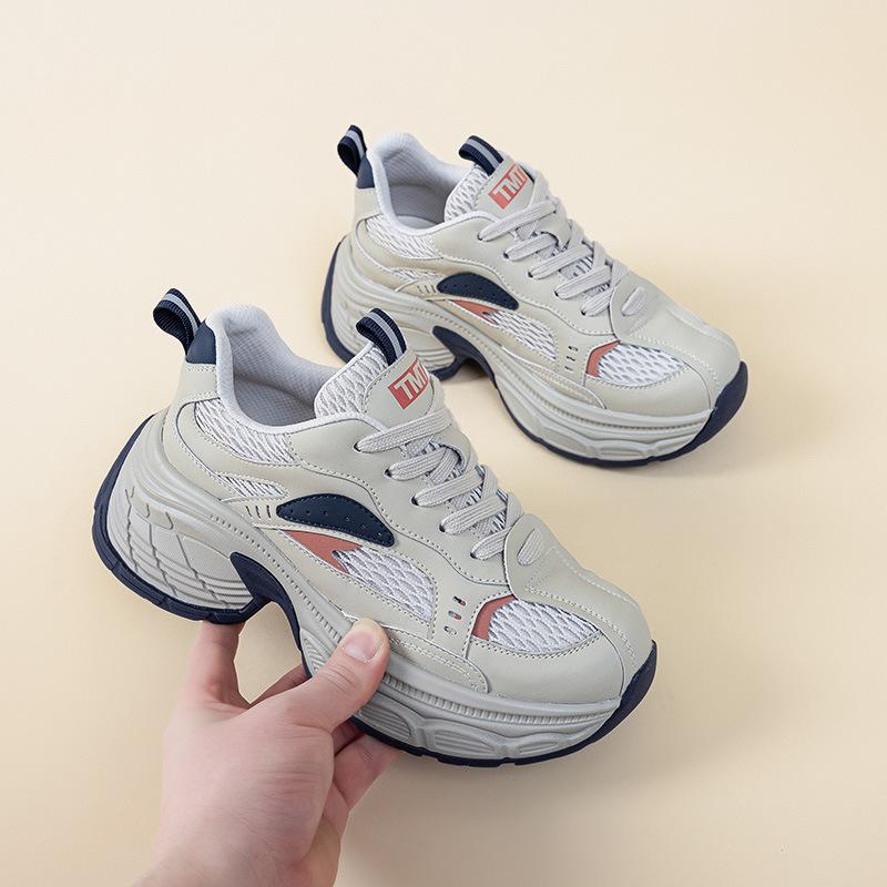 

Dad shoes women s leather versatile platform casual shoes spring new sports shoes women s breathable mesh running shoes 35 серый