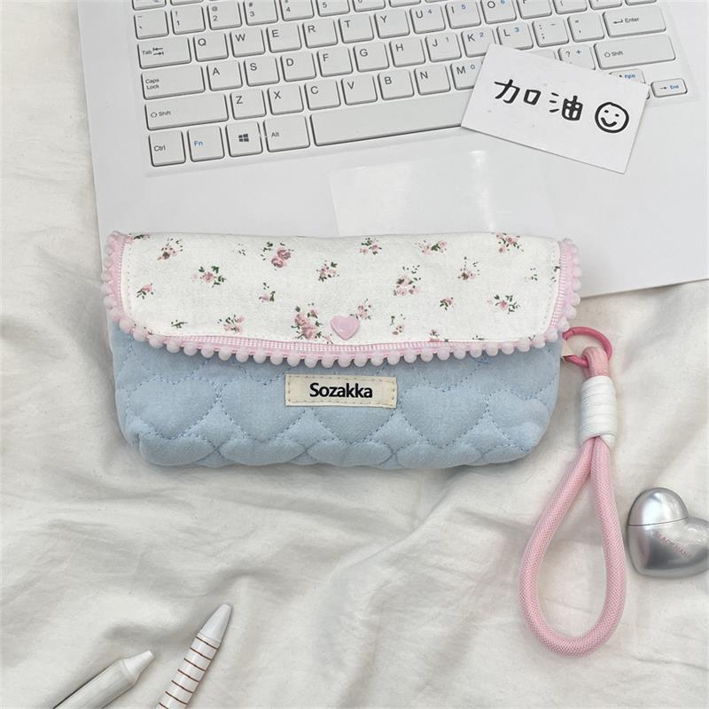 

Милый цветочный пенал со шнурком, сумочка, девчачья косметичка, большая вместимость, портативная сумка для хранения, студенческая сумка для канцелярских принадлежностей, подарок