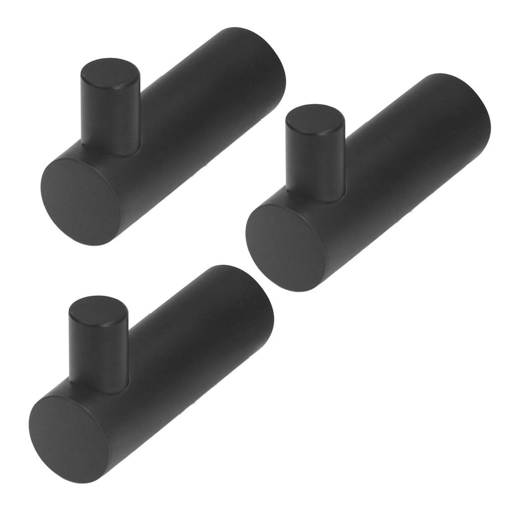 3 Stück Badetuchhaken Mattschwarz Edelstahl Wandhandtuchhaken für Badezimmer Küche Balkon Mattschwarz