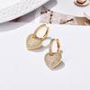 Luxury Romantic Love Heart Hoop Earrings For Women Zincon Crystal Geometric Gold Color Elegant Wedding Bride Earrings Jewelry