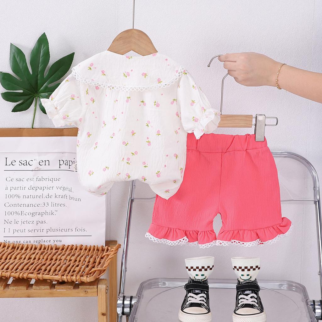New Summer Baby Girl Clothes Suit Children Fashion Cute T-Shirt Shorts 2Pcs/Sets Toddler Casual Costume Infant Kids Tracksuits