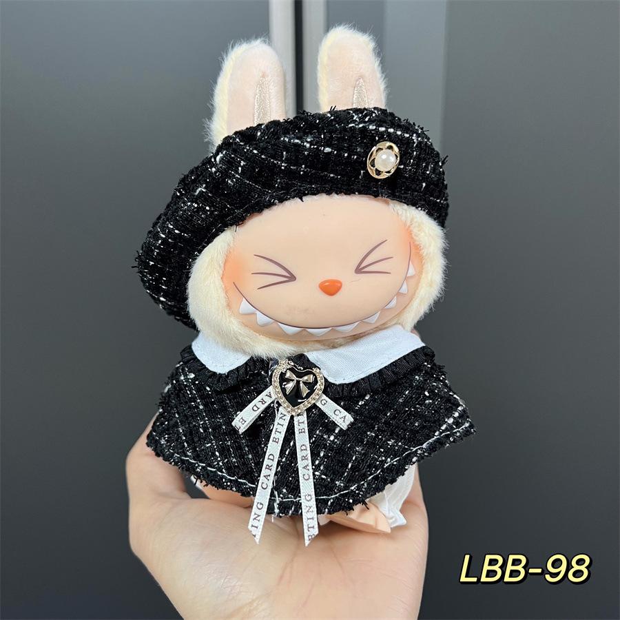Can Wear Baby Clothes, Enamel Labubu 17cm Dolls Cute Dress-up Casual Suits Skirts Plush Clothes