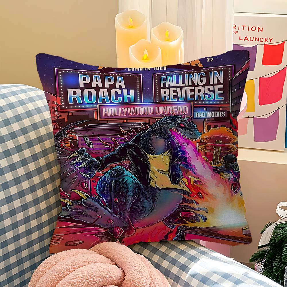 Rock P-Papa R-Roach Band Pillow Cover For Bedroom Room And Living Room Sofa Decorative Cushion Cover