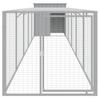 VidaXL Chicken Coop with Run Light Grey 110x609x110 Cm Galvanized Steel 3189095