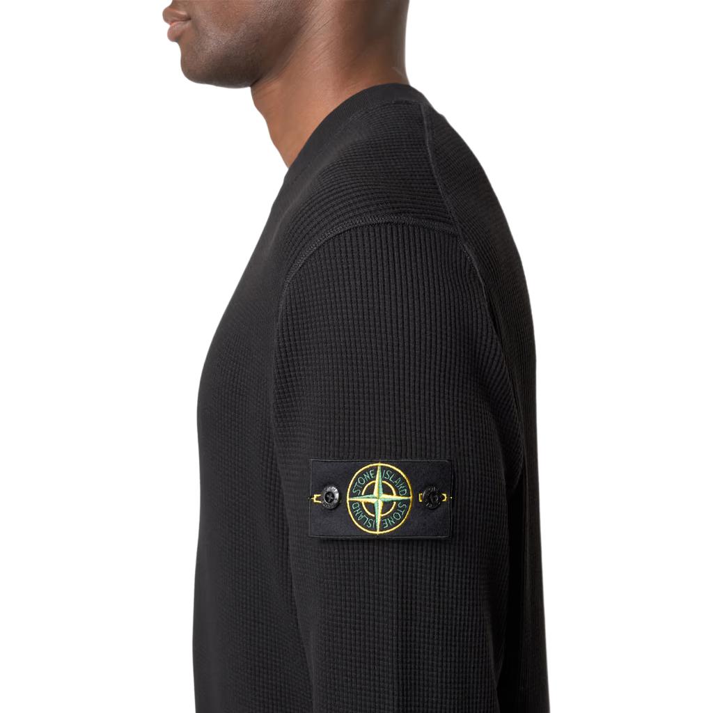 STONE ISLAND Long Sleeve Crew Neck Solid Color Sweatshirt Men Sweatshirt Black K1S156100008S0044-V0029