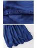 2025 Early Autumn Women's High-End Cotton Linen Ruffle Collar Mid-Length Dress - Light Luxury & Slimming Fit